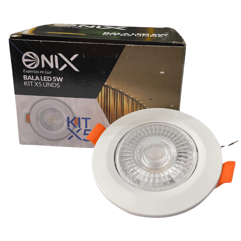 BALA LED 5W ONIX KIT*5PCS CALIDA/3000K CUADRADA